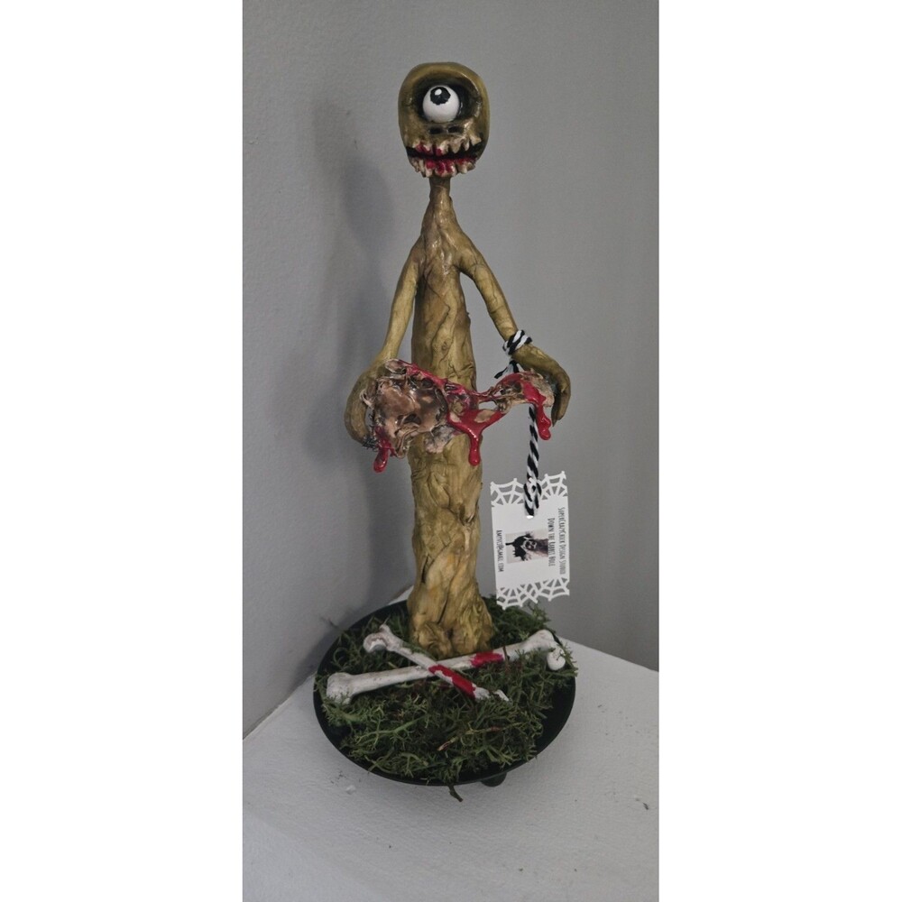 OOAK Creepy Oddity Clay Sculpt Scary Evil Flesh Eating Alien Cyclops Creature